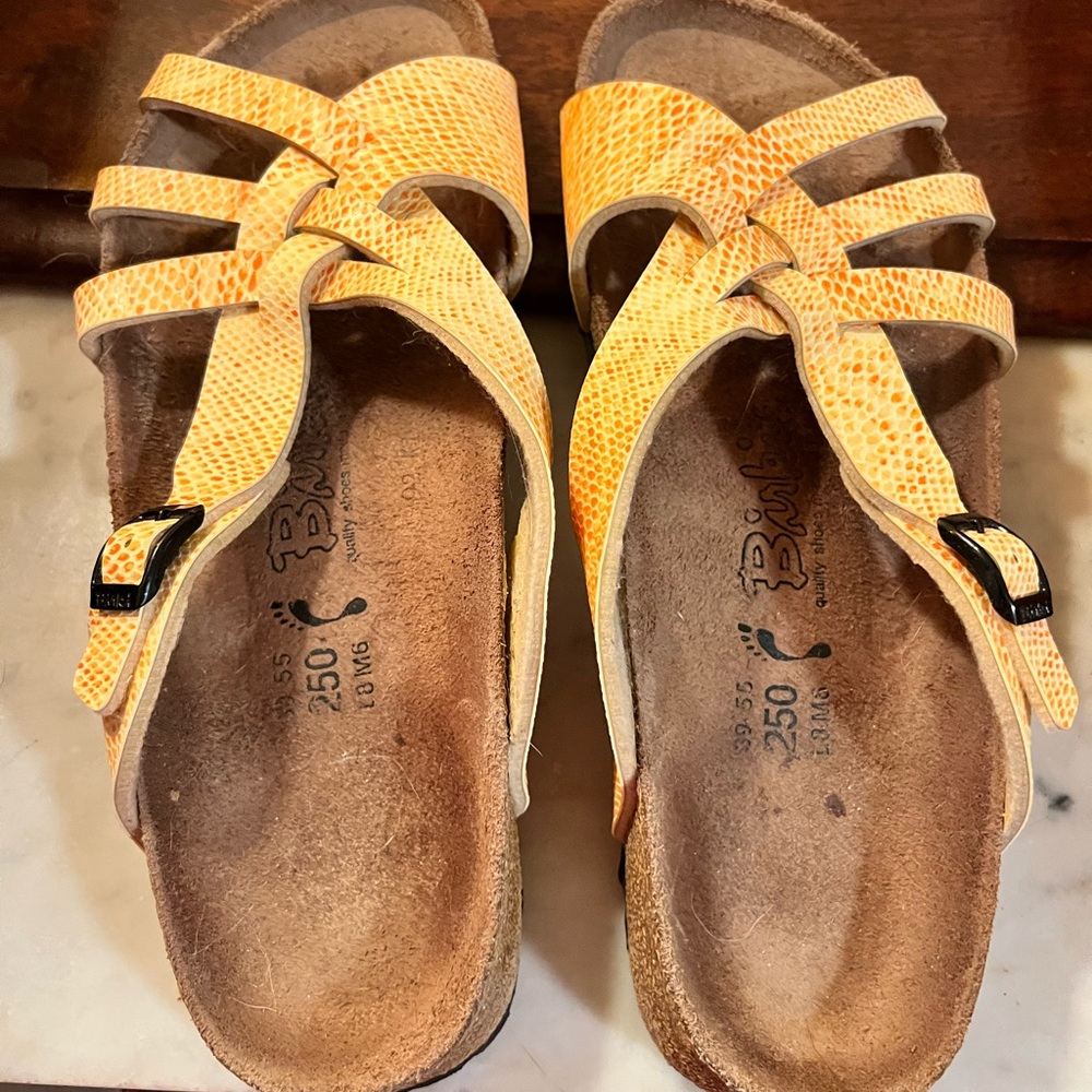 Birkenstock Orange Textured Sandals